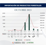 Importación de productos forestales del mes de octubre de 2023