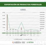 Exportación de productos forestales del mes de abril de 2024