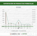 Exportación de productos forestales del mes de julio de 2024