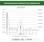 Exportación de productos forestales del mes de agosto de 2024