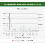 Exportación de productos forestales del mes de septiembre de 2024